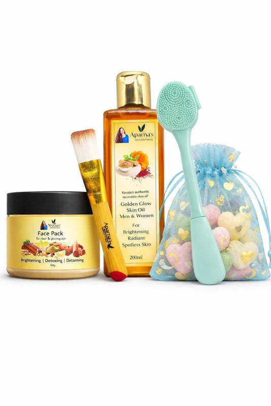 Buy Skincare Kit skinoil (200ml)+Facepack 100gm =698/- Get FREE Silicone 4 in 1 Face scrub & Facial bomb