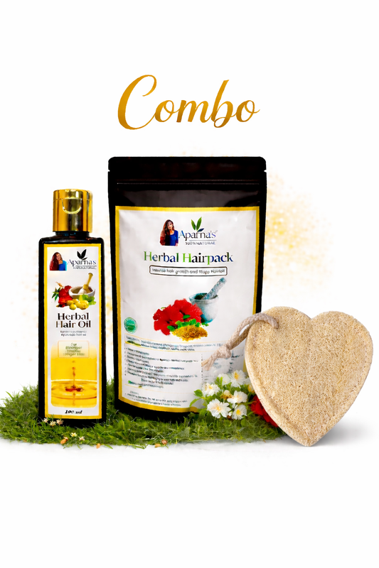 Buy Hairoil 100ml+Hairwash = 488/- Get FREE Loofah scrubber