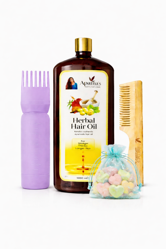 Buy Hairoil (1000ml) =1799/- Get FREE Applicator bottle+Neem Comb+Facial bomb Soap